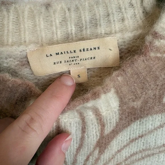Sezane Julietta Jumper Tan/Ecru Sweater XS - Picture 4 of 10